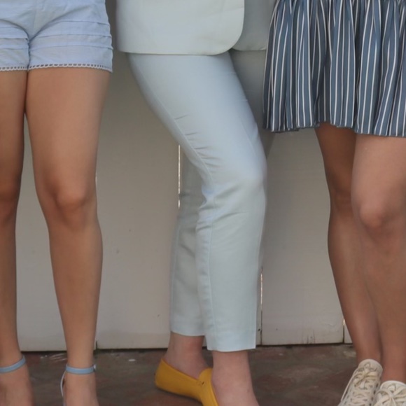 Maje Palizane Cropped Straight-leg Pants: baby blue - Picture 2 of 5